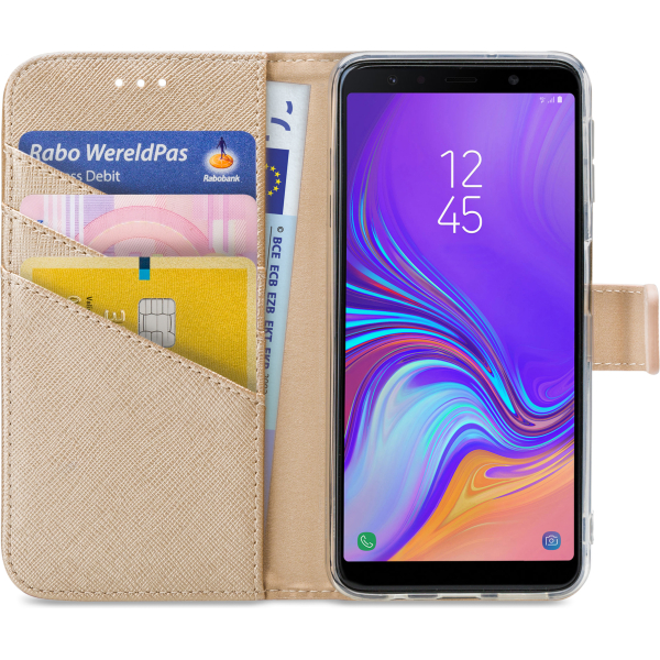 My Style Flex Wallet For Samsung Galaxy A7 2018 Gold - Afbeelding 3
