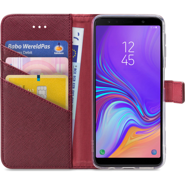 My Style Flex Wallet For Samsung Galaxy A7 2018 Bordeaux - Afbeelding 3