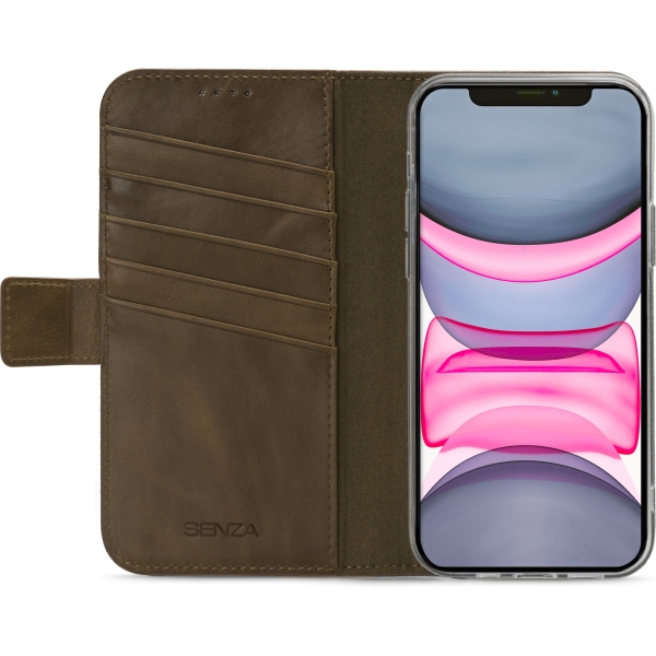 Senza Desire Leather Wallet Apple Iphone 11 Pro Burned Olive - Afbeelding 2