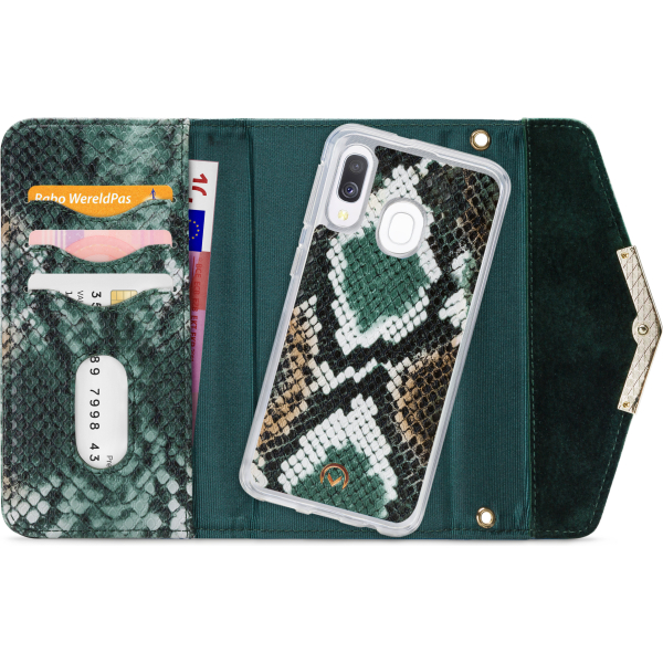 Mobilize 2In1 Gelly Velvet Clutch For Samsung Galaxy A40 Green Snake - Afbeelding 4