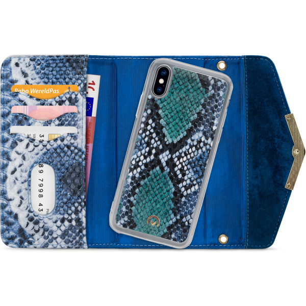 Mobilize 2In1 Gelly Velvet Clutch For Apple Iphone X/Xs Royal Blue Snake - Afbeelding 4