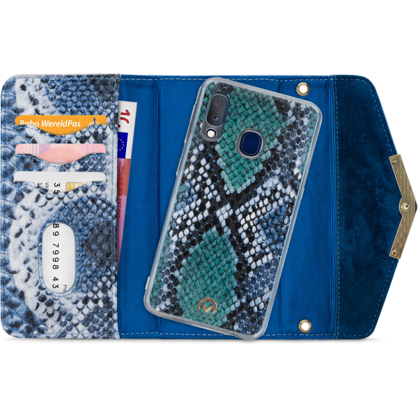 Mobilize 2In1 Gelly Velvet Clutch For Samsung Galaxy A20E Royal Blue Snake - Afbeelding 4