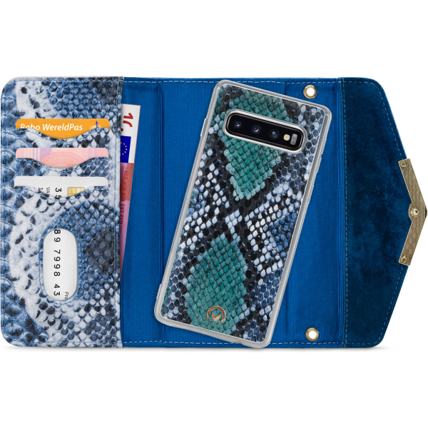 Mobilize 2In1 Gelly Velvet Clutch For Samsung Galaxy S10 Royal Blue Snake - Afbeelding 4