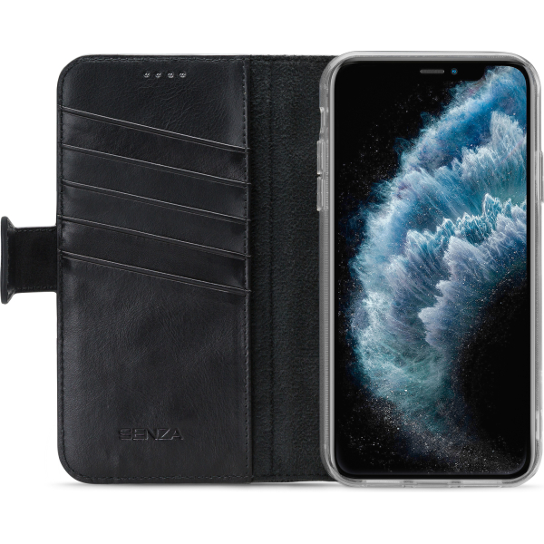 Senza Pure Leather Wallet Apple Iphone 11 Pro Max Deep Black - Afbeelding 2