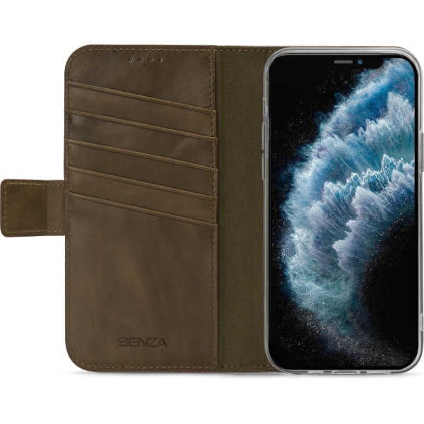 Senza Desire Leather Wallet Apple Iphone 11 Pro Max Burned Olive - Afbeelding 2
