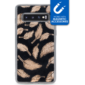 My Style Magneta Case For Samsung Galaxy S10 Golden Feathers