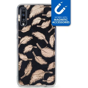 My Style Magneta Case For Samsung Galaxy A70 Golden Feathers