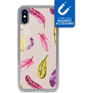 My Style Magneta Case For Apple Iphone X/Xs Beige Feathers