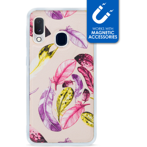 My Style Magneta Case For Samsung Galaxy A20E Beige Feathers