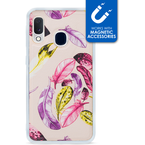 My Style Magneta Case For Samsung Galaxy A20E Beige Feathers