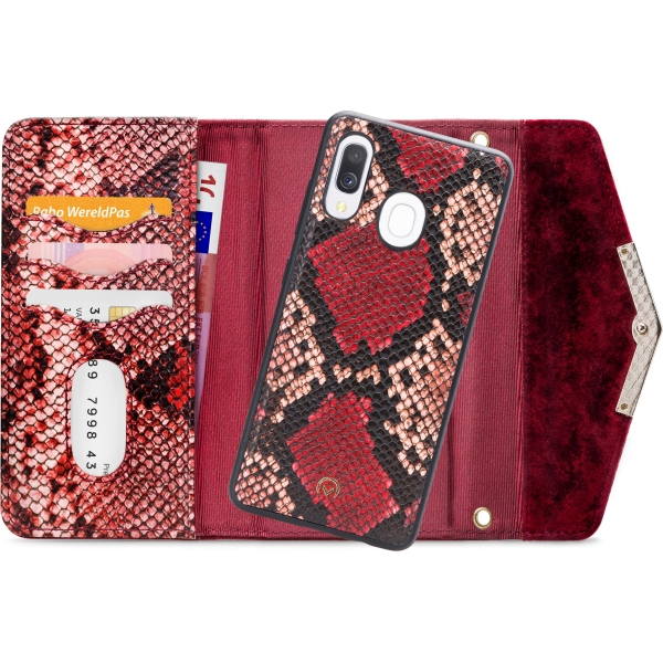Mobilize 2In1 Gelly Velvet Clutch For Samsung Galaxy A40 Red Snake - Afbeelding 4