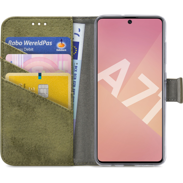 My Style Flex Wallet For Samsung Galaxy A71 Olive - Afbeelding 3