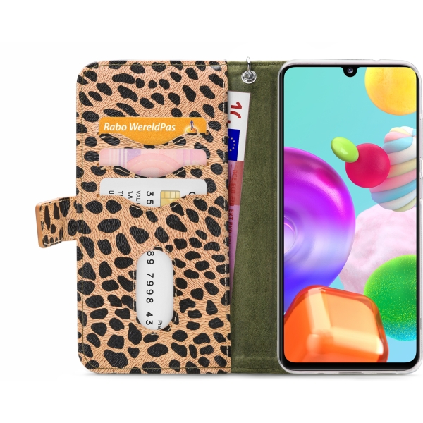 Mobilize 2In1 Gelly Zipper Case Samsung Galaxy A41 Olive/Leopard - Afbeelding 3