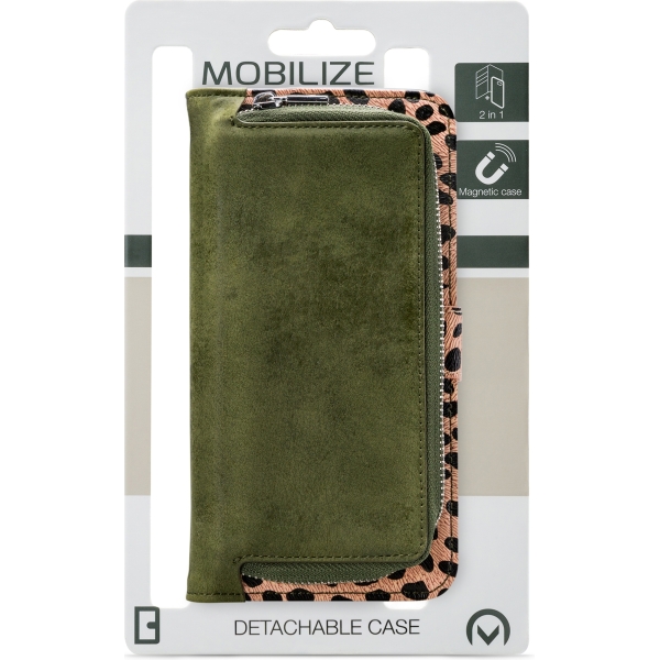 Mobilize 2In1 Gelly Zipper Case Samsung Galaxy A41 Olive/Leopard - Afbeelding 8
