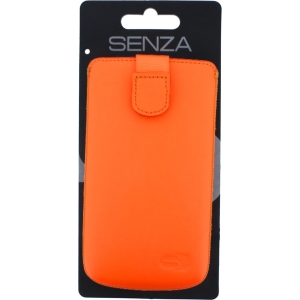 Senza Leather Slide Case Neon Orange Size Xxl