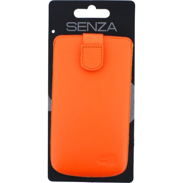 Senza Leather Slide Case Neon Orange Size Xxl