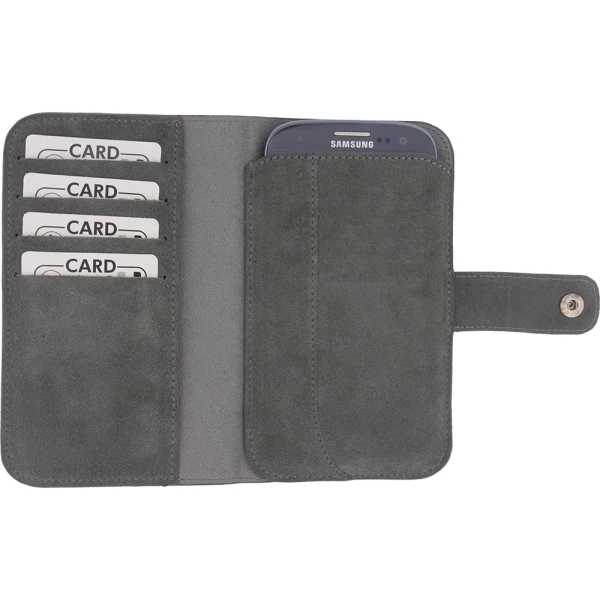 Senza Suede Wallet Slide Case Warm Grey Size Xxl - Afbeelding 3