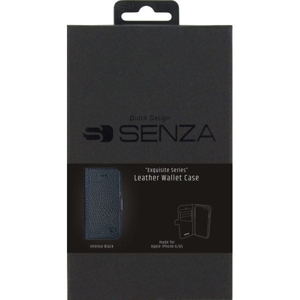 Senza Exquisite Leather Wallet Apple Iphone 6/6S Intense Black - Afbeelding 3