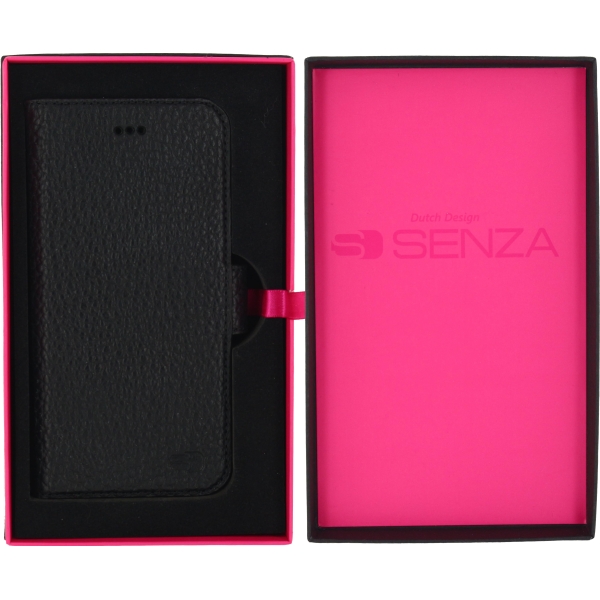 Senza Exquisite Leather Wallet Apple Iphone 6/6S Intense Black - Afbeelding 4