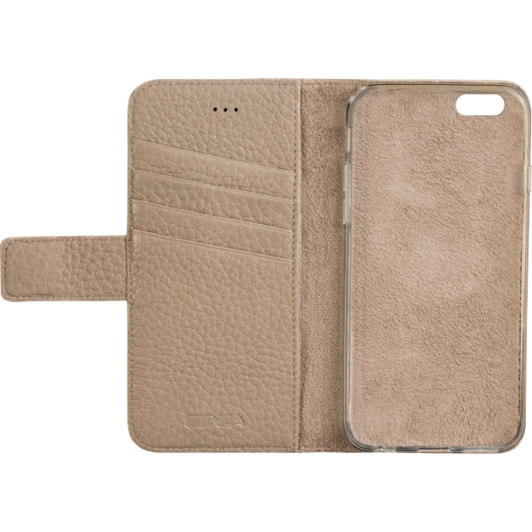 Senza Exquisite Leather Wallet Apple Iphone 6/6S Desert Taupe - Afbeelding 2