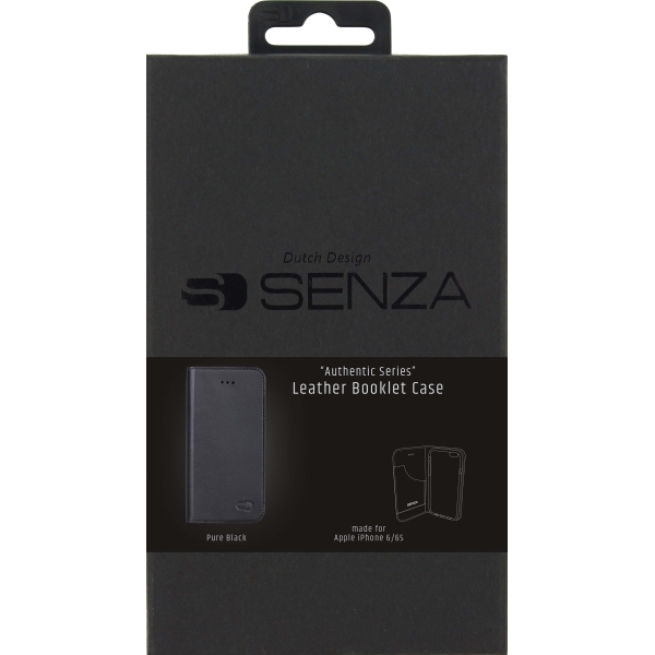 Senza Authentic Leather Booklet Apple Iphone 6/6S Pure Black - Afbeelding 4