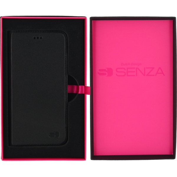 Senza Authentic Leather Booklet Apple Iphone 6/6S Pure Black - Afbeelding 5