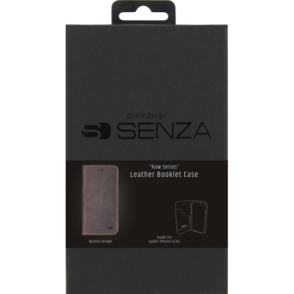 Senza Raw Leather Booklet Apple Iphone 6/6S Walnut Brown - Afbeelding 4