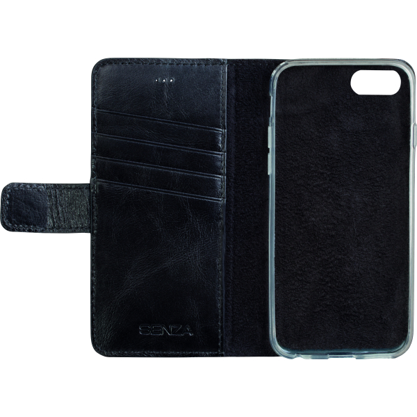 Senza Pure Leather Wallet Apple Iphone 7/8/Se (2020/2022) Deep Black - Afbeelding 2