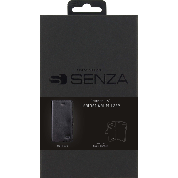 Senza Pure Leather Wallet Apple Iphone 7/8/Se (2020/2022) Deep Black - Afbeelding 3
