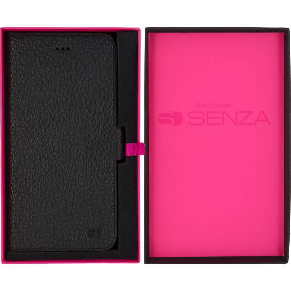 Senza Exquisite Leather Wallet Apple Iphone 7 Plus/8 Plus Intense Black - Afbeelding 3