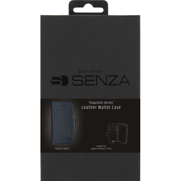 Senza Exquisite Leather Wallet Apple Iphone 7 Plus/8 Plus Intense Black - Afbeelding 4