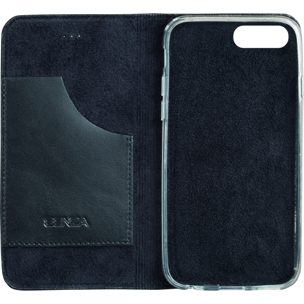 Senza Authentic Leather Booklet Apple Iphone 7 Plus/8 Plus Pure Black - Afbeelding 3