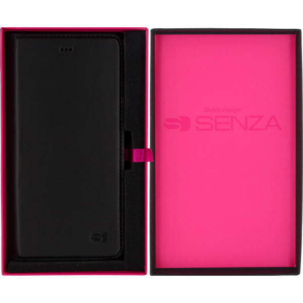 Senza Authentic Leather Booklet Apple Iphone 7 Plus/8 Plus Pure Black - Afbeelding 4