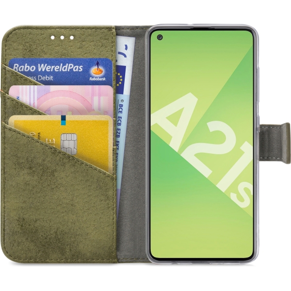 My Style Flex Wallet For Samsung Galaxy A21S Olive - Afbeelding 3