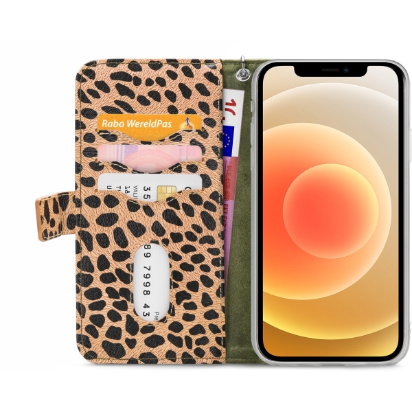 Mobilize 2In1 Magnet Zipper Case Apple Iphone 12/12 Pro Olive/Leopard - Afbeelding 3