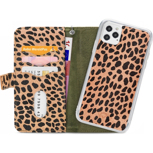 Mobilize 2In1 Magnet Zipper Case Apple Iphone 12/12 Pro Olive/Leopard - Afbeelding 4