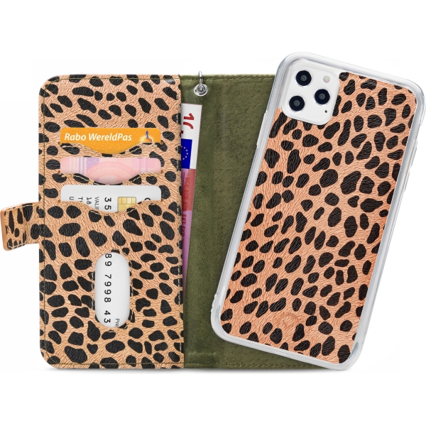 Mobilize 2In1 Magnet Zipper Case Apple Iphone 12 Pro Max Olive/Leopard - Afbeelding 4