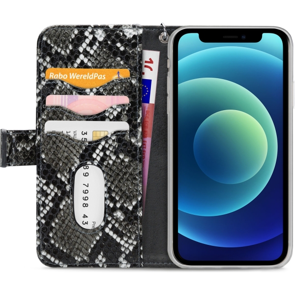 Mobilize 2In1 Magnet Zipper Case Apple Iphone 12 Mini Black/Snake - Afbeelding 3