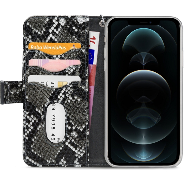 Mobilize 2In1 Magnet Zipper Case Apple Iphone 12 Pro Max Black/Snake - Afbeelding 3