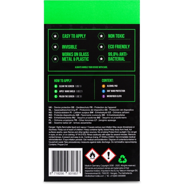Striker Coating Antibacterial Nano Coating Voor O.a. Smartphone En Tablets - Afbeelding 2