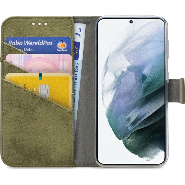 My Style Flex Wallet For Samsung Galaxy S21+ 5G Olive - Afbeelding 3