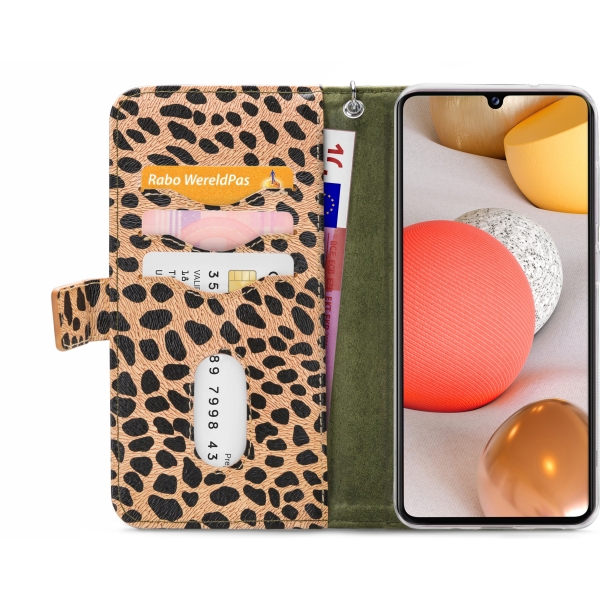 Mobilize 2In1 Magnet Zipper Case Samsung Galaxy A42/A42 5G Olive/Leopard - Afbeelding 3