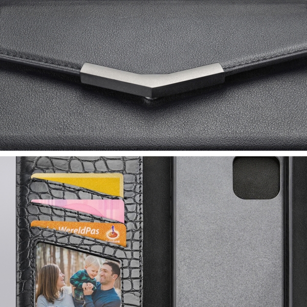 Mobilize 2In1 Elegant Magnet Clutch Apple Iphone Xr/11 Black Croco - Afbeelding 8