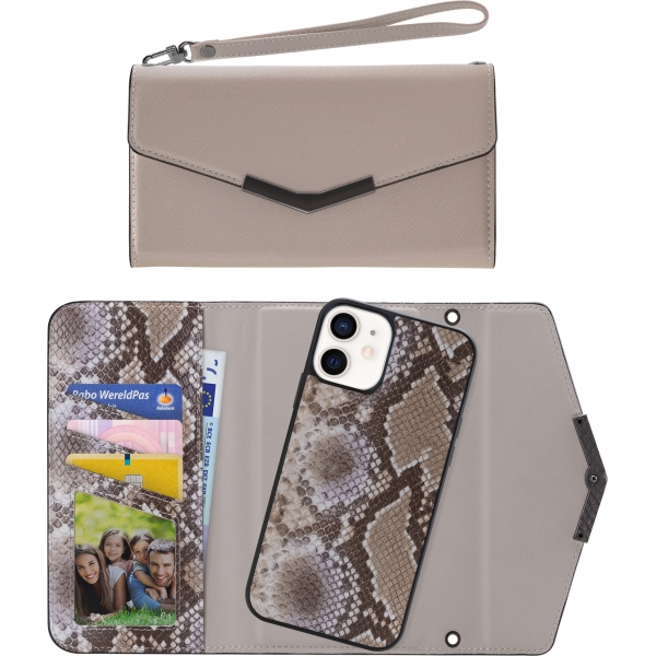 Mobilize 2In1 Elegant Magnet Clutch Apple Iphone 12 Mini Beige Snake