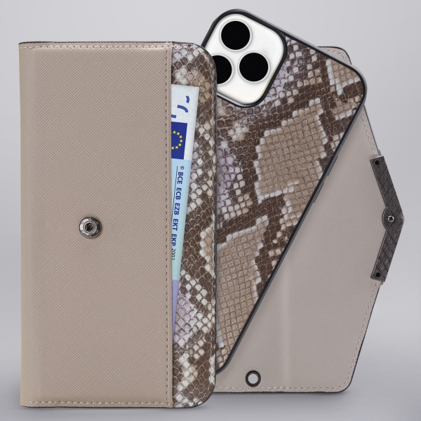 Mobilize 2In1 Elegant Magnet Clutch Apple Iphone 12 Mini Beige Snake - Afbeelding 5