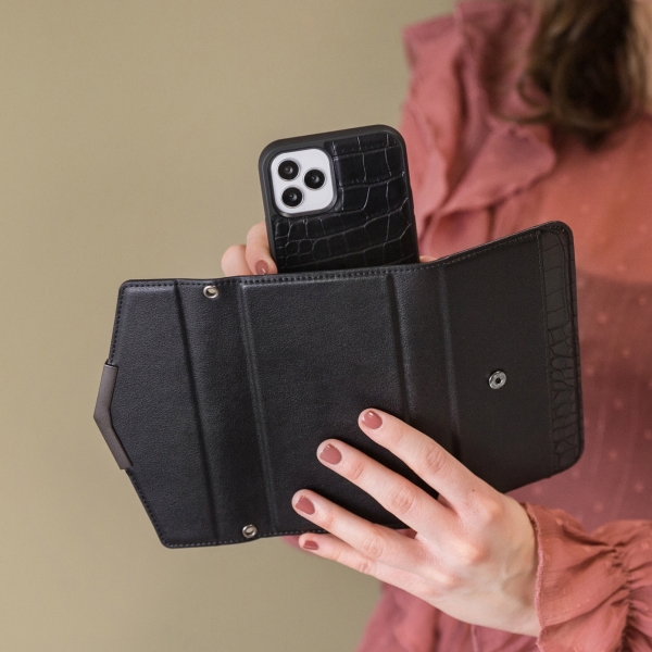 Mobilize 2In1 Elegant Magnet Clutch Apple Iphone 12/12 Pro Black Croco - Afbeelding 13