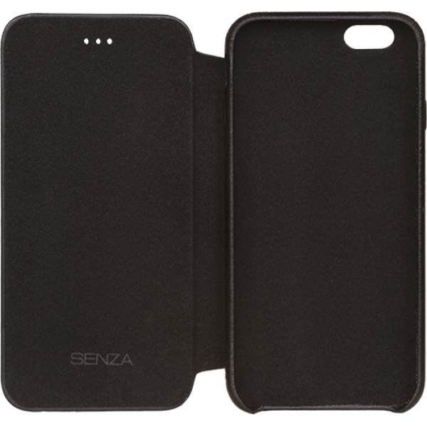 Senza Pure Skinny Leather Booklet Apple Iphone 6/6S Deep Black - Afbeelding 3