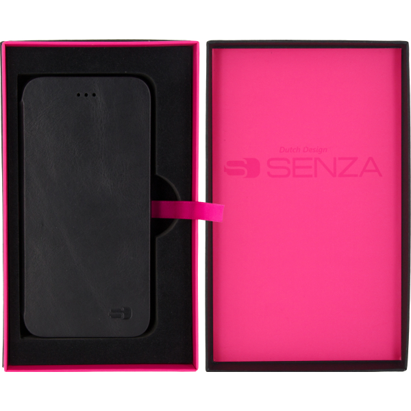 Senza Pure Skinny Leather Booklet Apple Iphone 6/6S Deep Black - Afbeelding 5
