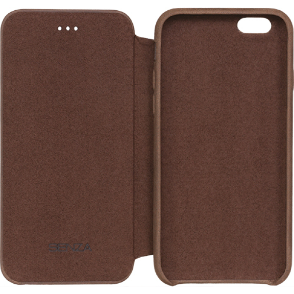 Senza Raw Skinny Leather Booklet Apple Iphone 6/6S Chestnut Brown - Afbeelding 3