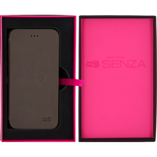 Senza Raw Skinny Leather Booklet Apple Iphone 6/6S Chestnut Brown - Afbeelding 5